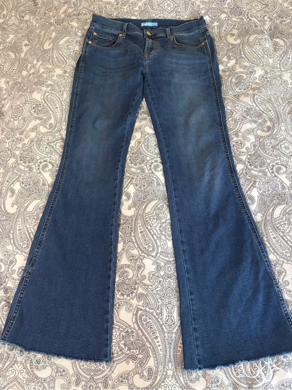 7 for All Mankind Women's Blue Flared Jeans
